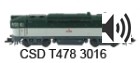 Motorová lokomotiva T478 3016 Brejlovec, ČSD, TT 1:120, ozvučený Jacek Sound